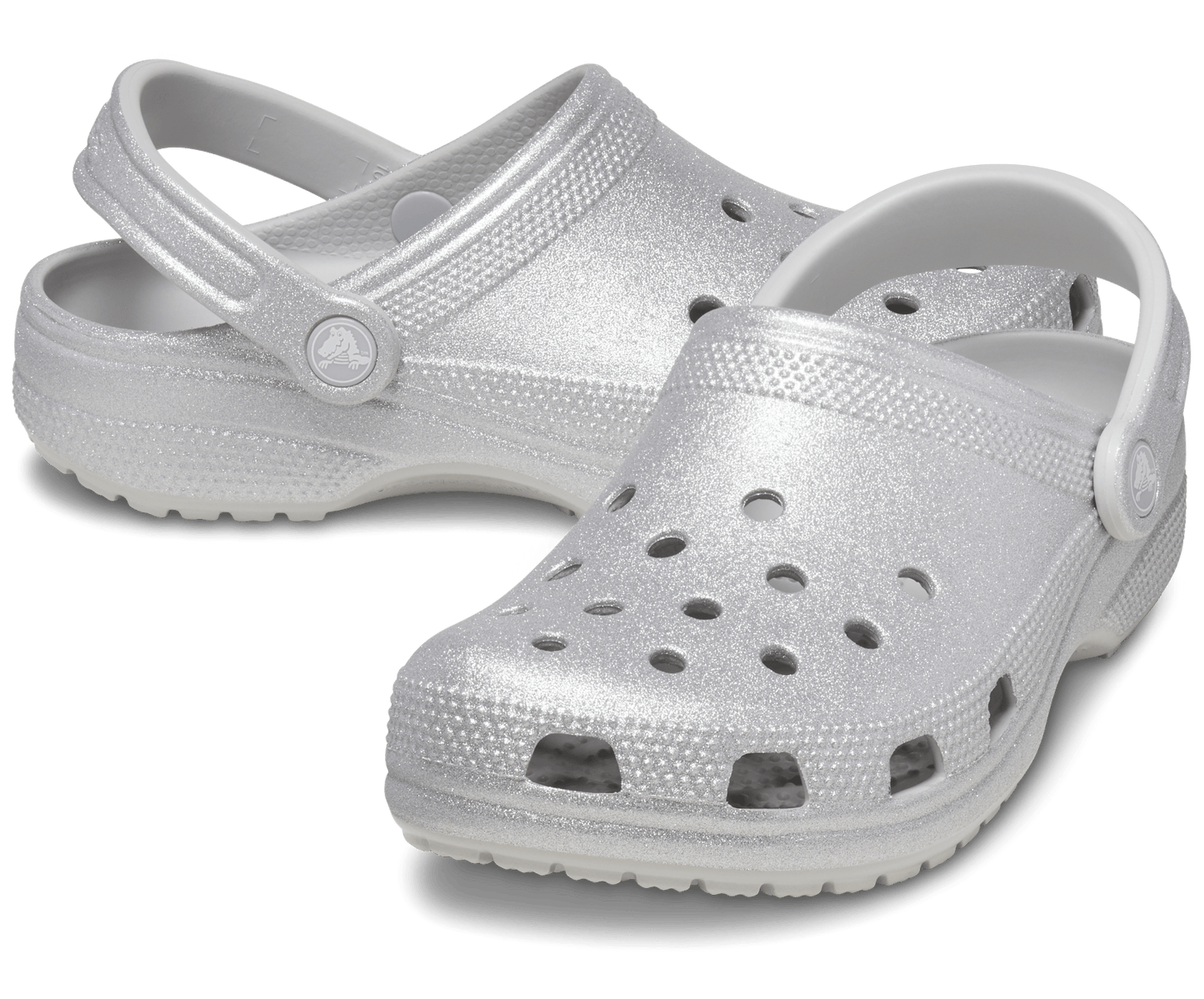 Classic Glitter Clog - silver glitter