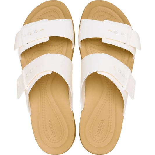 Brooklyn Buckle Low Sandal - chalk/tan
