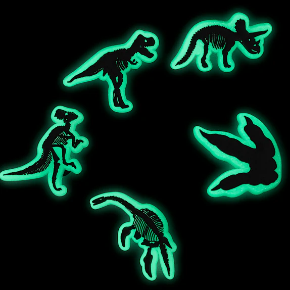 Jibbitz Glow In The Dark Dino - 5 pack