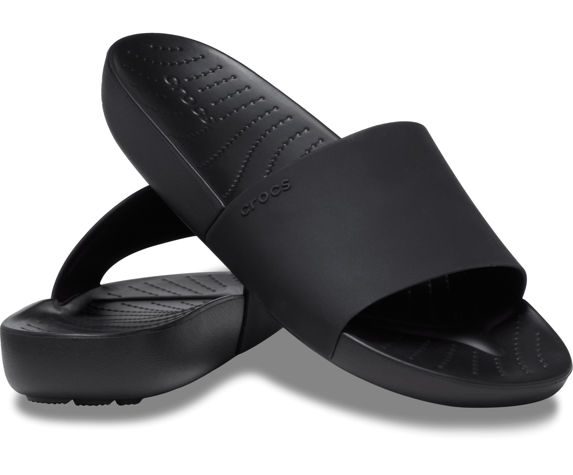 Black croc slides sales