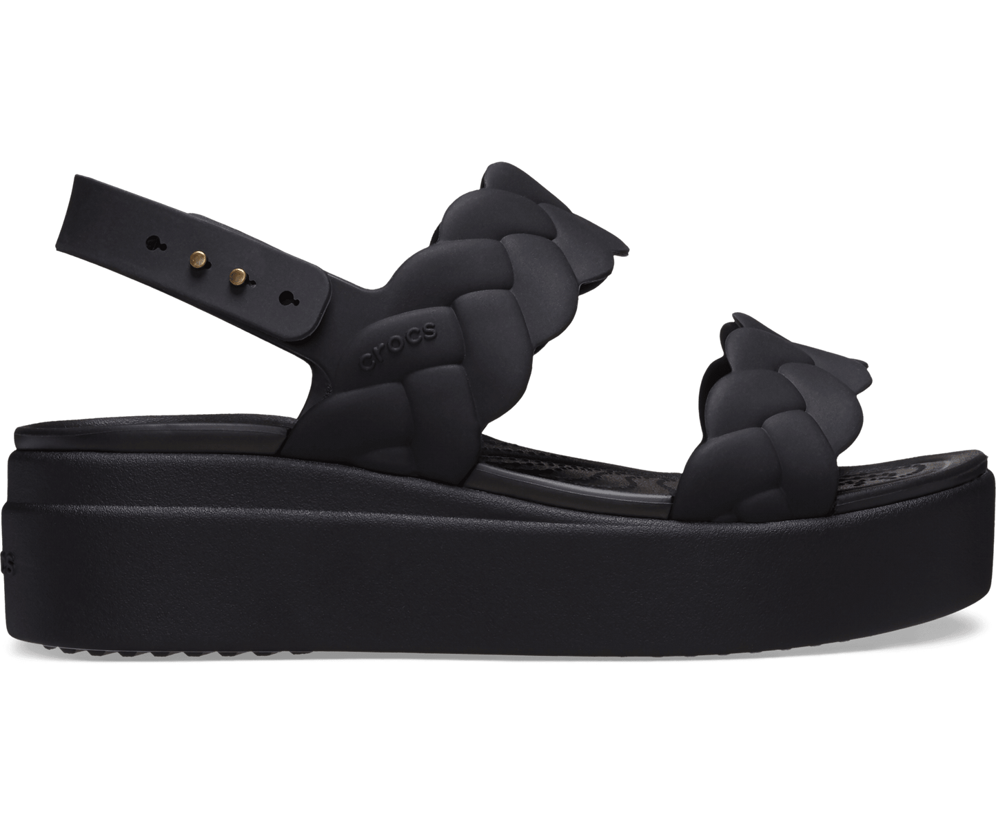 Brooklyn Woven Upper Low Wedge - black/black