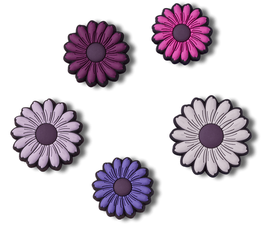 Jibbitz Mixed Purple Florals - 5 pack