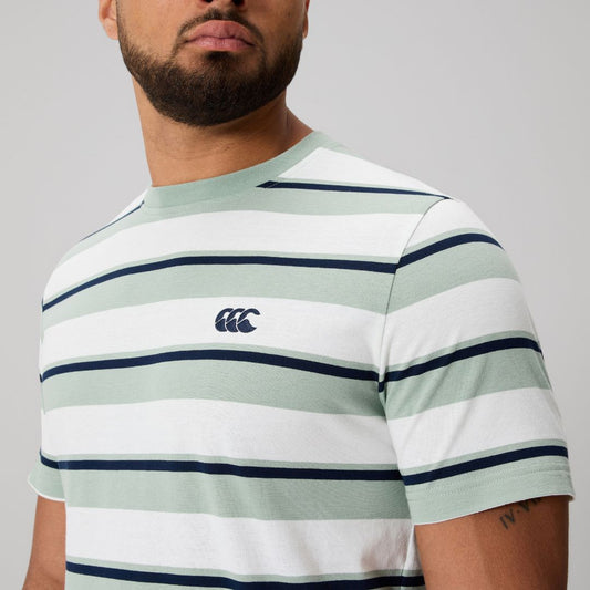 Yarn Dye Stripe Tee - iceberg green