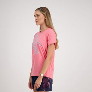 Stripe CCC Womens Tee - sunkissed coral