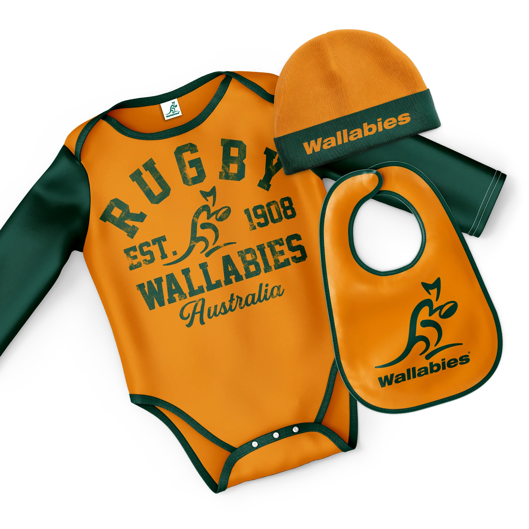 Wallabies Bodysuit 3pc Gift Pack - The Rugby Shop Darwin