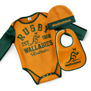 Wallabies Bodysuit 3pc Gift Pack - The Rugby Shop Darwin