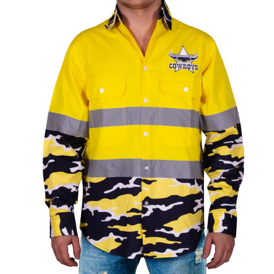 Camo Hi-Vis Shirt NRL Cowboys - The Rugby Shop Darwin