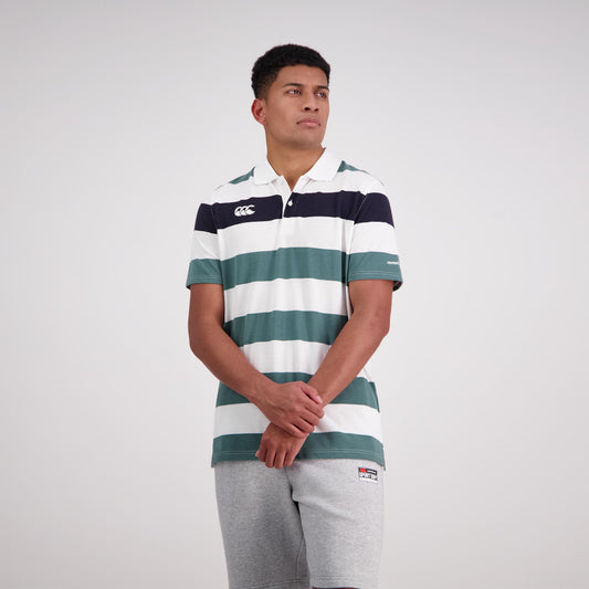 Engineered Stripe Polo - bright white